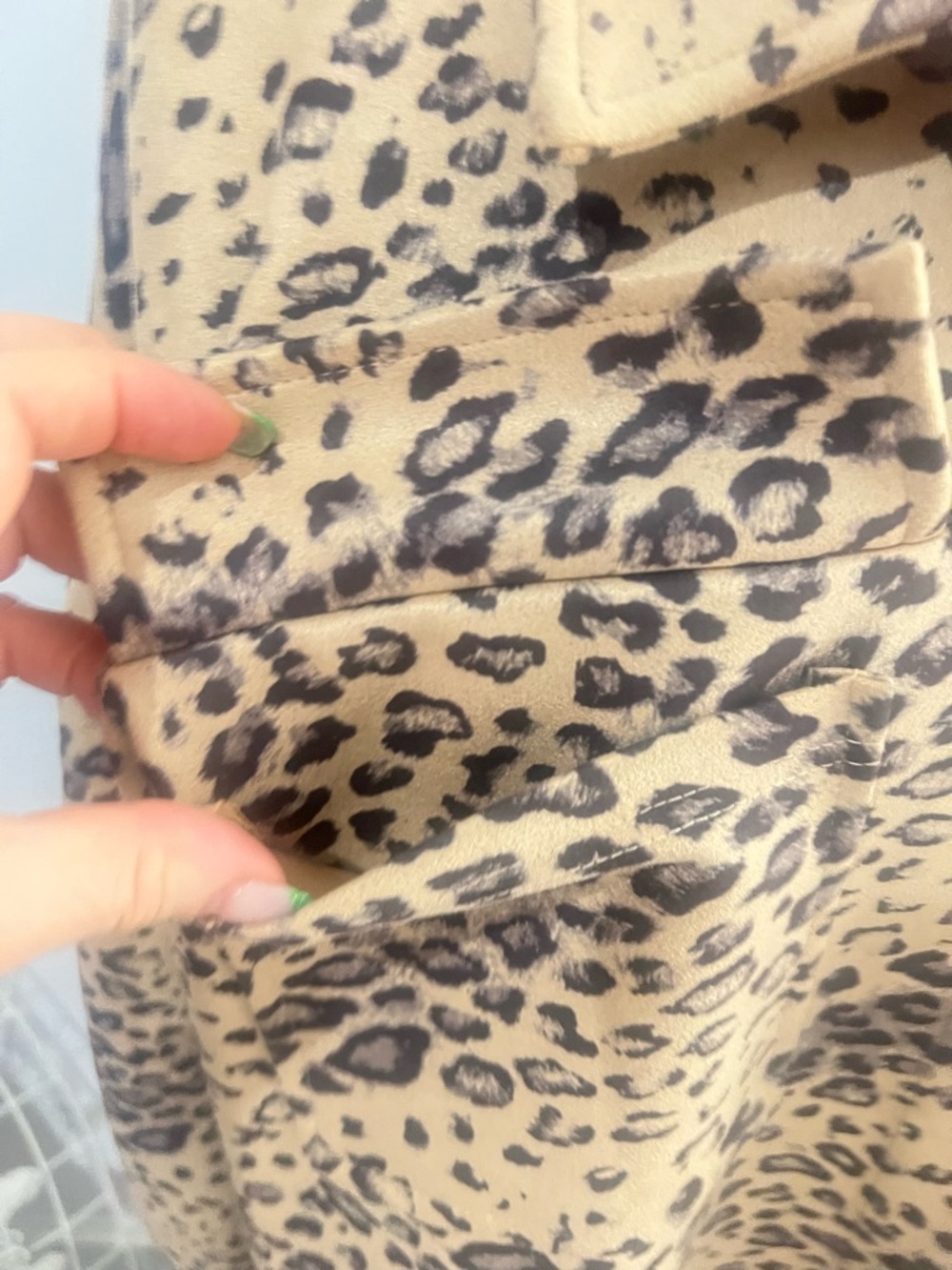 Blue B Collection Leopard Print Button-Up Fringe Shacket - Tan &  Black size L - Picture 3 of 10